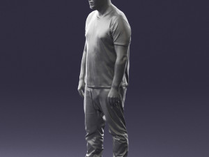 wide man in shirt 0343 3D Model