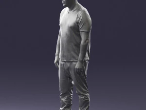 wide man in shirt 0343 3D Model