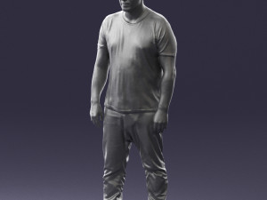wide man in shirt 0343 3D Model
