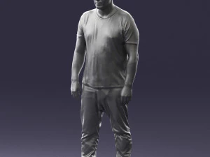 wide man in shirt 0343 3D Model