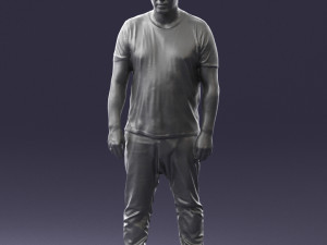 wide man in shirt 0343 3D Model
