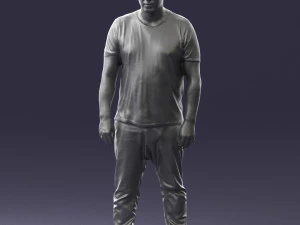 wide man in shirt 0343 3D Model