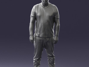 wide man in shirt 0343 3D Model
