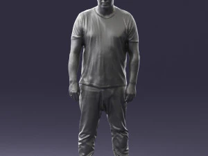 wide man in shirt 0343 3D Model