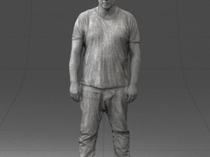 wide man in shirt 0343 3D Model