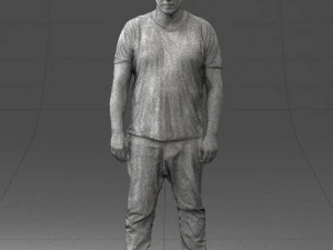 wide man in shirt 0343 3D Model