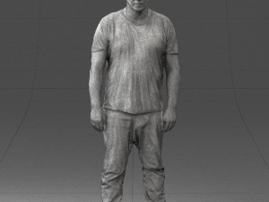 wide man in shirt 0343 3D Model