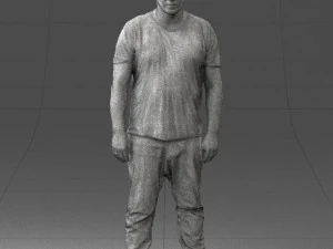 wide man in shirt 0343 3D Model