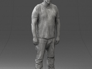 wide man in shirt 0343 3D Model