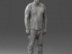 wide man in shirt 0343 3D Model