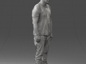 wide man in shirt 0343 3D Model