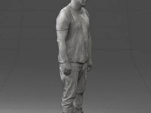 wide man in shirt 0343 3D Model
