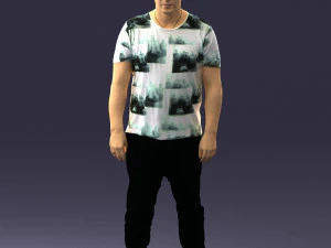 homem largo com camisa 0343 impress&atilde;o 3D pronta Modelo de Impressão 3D