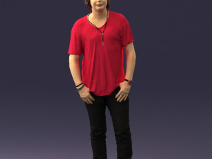 man in pink t-shirt 044 3D 모델
