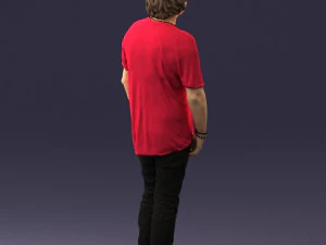 man in pink t-shirt 044 3D Model