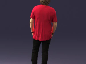man in pink t-shirt 044 3D Model