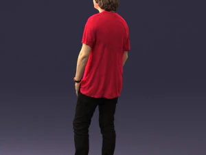 man in pink t-shirt 044 3D Model