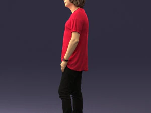 man in pink t-shirt 044 3D Model
