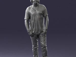 man in pink t-shirt 044 3D Model