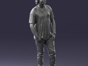 man in pink t-shirt 044 3D Model