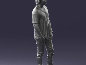 man in pink t-shirt 044 3D Model