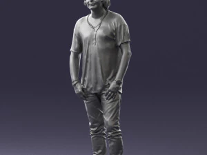 man in pink t-shirt 044 3D Model