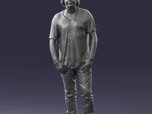 man in pink t-shirt 044 3D Model