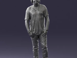 man in pink t-shirt 044 3D Model