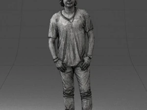 man in pink t-shirt 044 3D Model