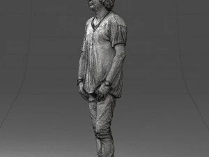 man in pink t-shirt 044 3D Model