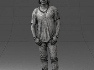 man in pink t-shirt 044 3D Model