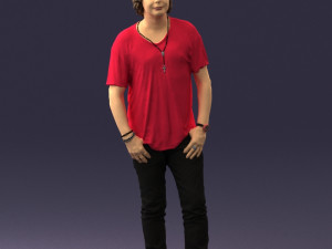 man in pink t-shirt 044 3d print ready 3D-Druckmodell