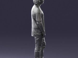 man in pink t-shirt 044 3d print ready 3D-Druckmodell
