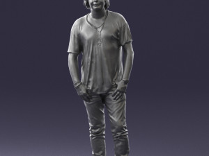 man in pink t-shirt 044 3d print ready 3D-Druckmodell