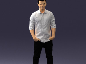 man in white shirt 0345 3D 模型