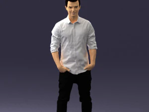 man in white shirt 0345 3d print ready 3D Print Model