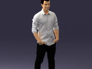 man in white shirt 0345 3d print ready 3D Print Model