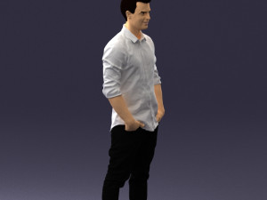 man in white shirt 0345 3d print ready Model Cetak 3D