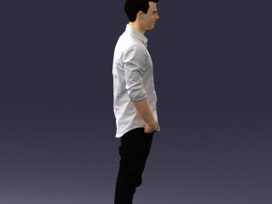 man in white shirt 0345 3d print ready Model Cetak 3D