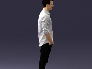 man in white shirt 0345 3d print ready 3D Print Model