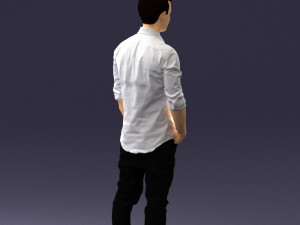 man in white shirt 0345 3d print ready Model Cetak 3D