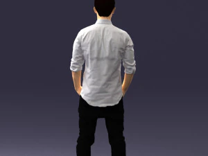 man in white shirt 0345 3d print ready 3D Print Model