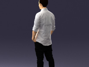 man in white shirt 0345 3d print ready Model Cetak 3D