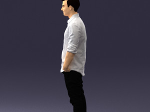 man in white shirt 0345 3d print ready Model Cetak 3D