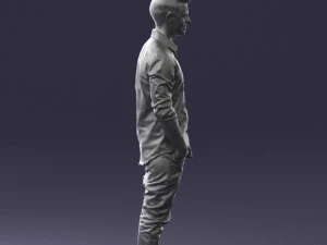 man in white shirt 0345 3d print ready 3D Print Model