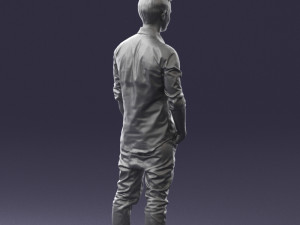 man in white shirt 0345 3d print ready Model Cetak 3D