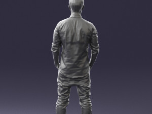 man in white shirt 0345 3d print ready Model Cetak 3D