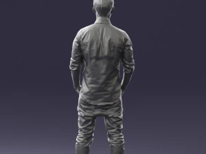 man in white shirt 0345 3d print ready 3D Print Model