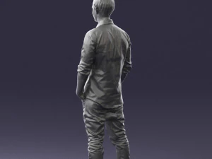 man in white shirt 0345 3d print ready 3D Print Model