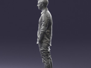 man in white shirt 0345 3d print ready Model Cetak 3D